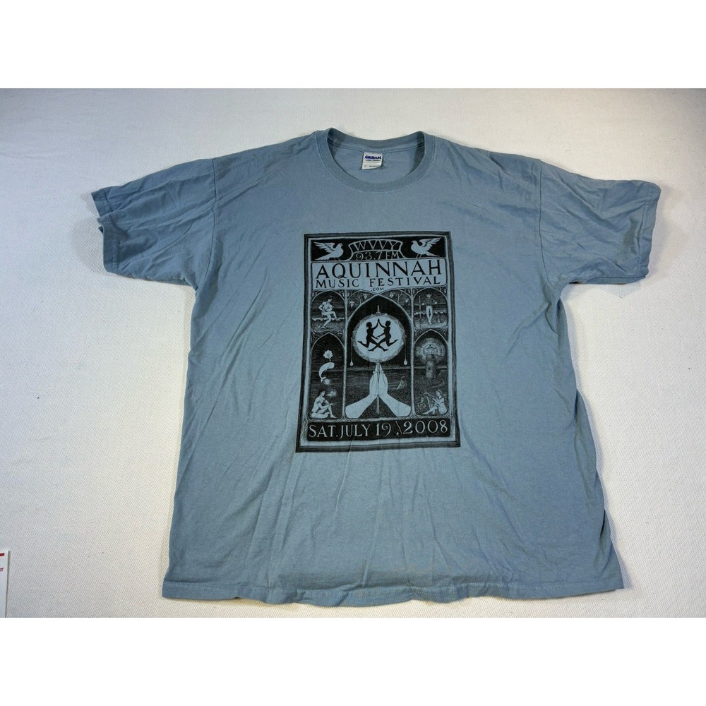 Aquinnah Music Festival Shirt Mens‎ XL Blue 2008 Martha's Vineyard WVVY 93.7 FM